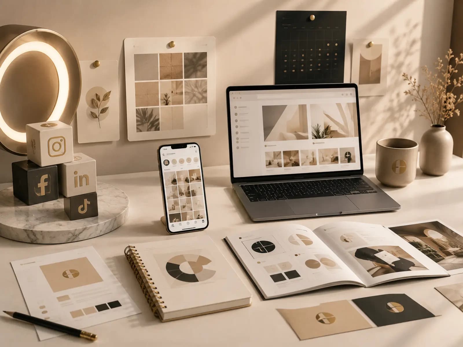 Social media management preview by FreshMarkom