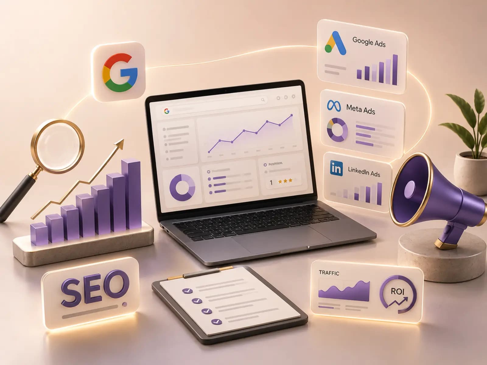 SEO and paid advertising preview by FreshMarkom